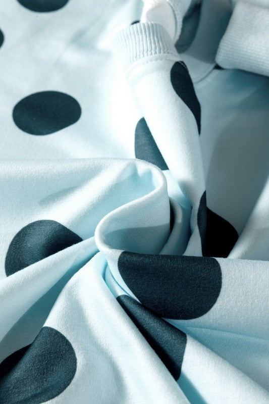 Polka Dot Pullover and Drawstring Shorts Set - Snag N' Style