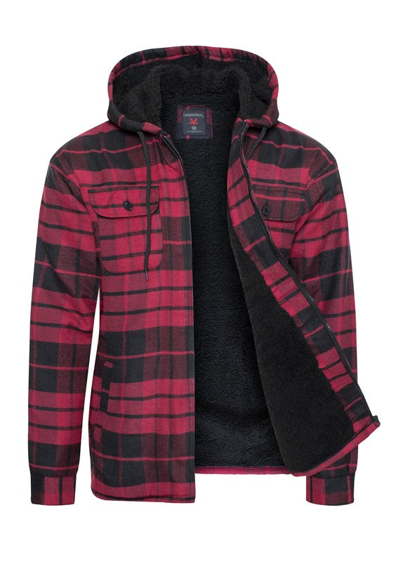 Men's Flannel Sherpa Lining Jacket - Snag N' Style