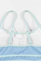 Ribbed Contrast Trim Spaghetti Strap Bikini Set - Snag N' Style