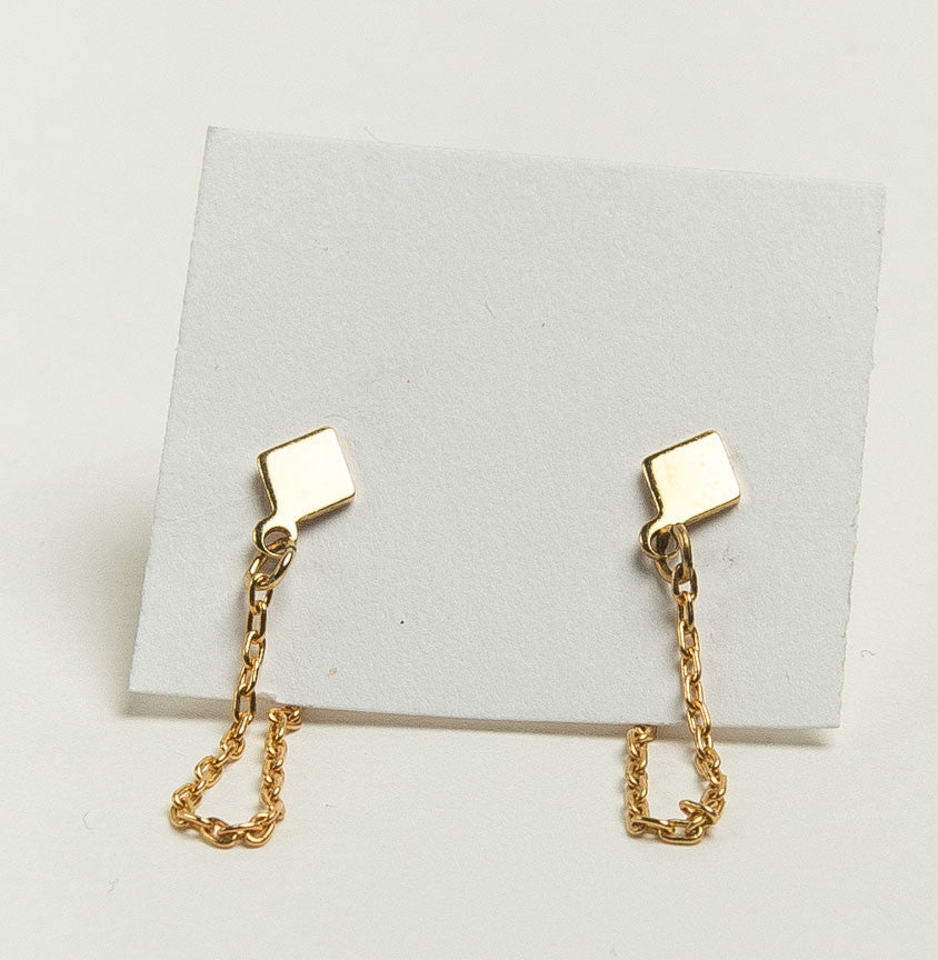 Small Diamond & Chain Studs - Snag N' Style