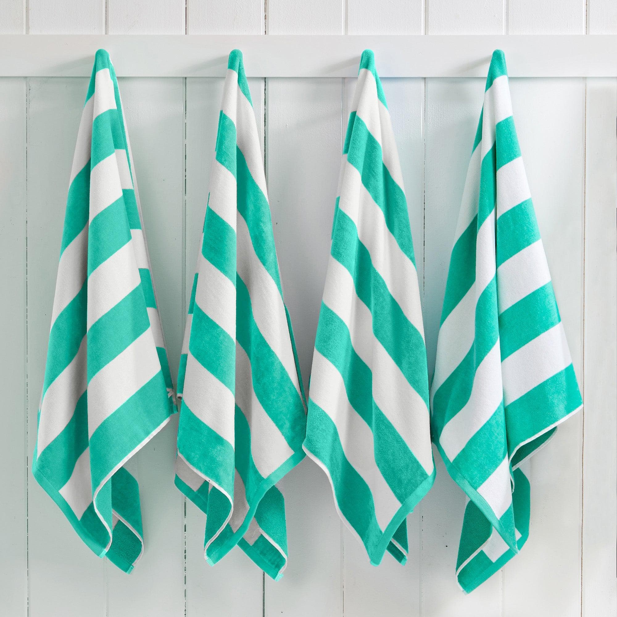 Cotton Velour Cabana Stripe Beach Towel - Novia Collection - Snag N' Style
