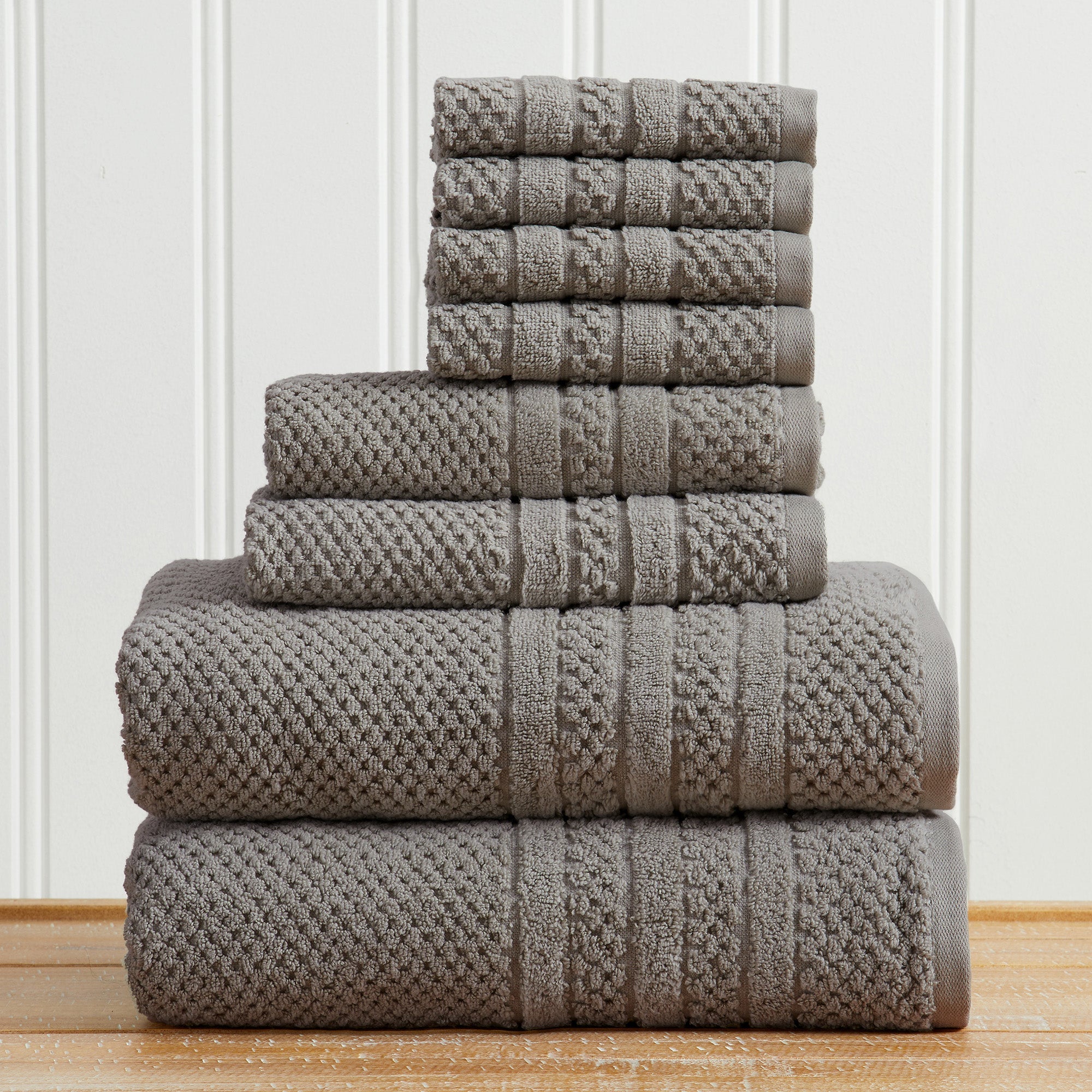 100% Cotton Checkered Jacquard Bath Towel Set - Giuliana Collection - Snag N' Style