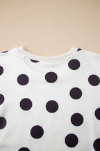 Polka Dot Pullover and Drawstring Shorts Set - Snag N' Style
