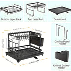 Black Metal Dish Rack – 2-Layer / 3-Layer - Snag N' Style
