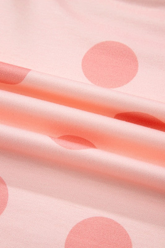 Polka Dot Pullover and Drawstring Shorts Set - Snag N' Style