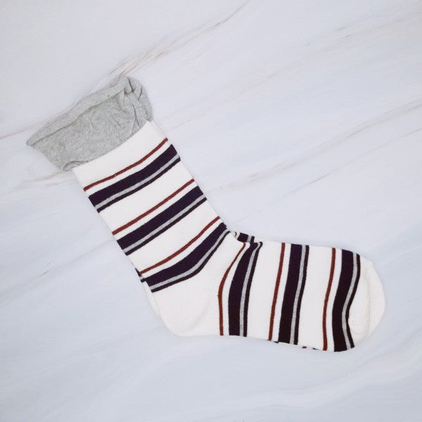 Edgy Sassy Striped Socks Set Of 2 - Snag N' Style