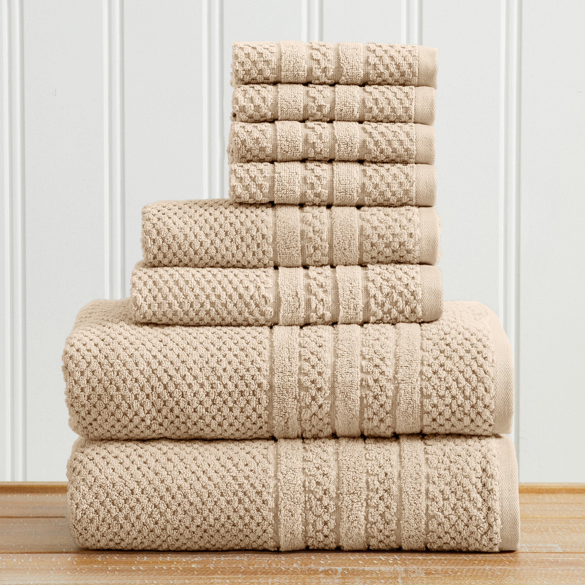 100% Cotton Checkered Jacquard Bath Towel Set - Giuliana Collection - Snag N' Style