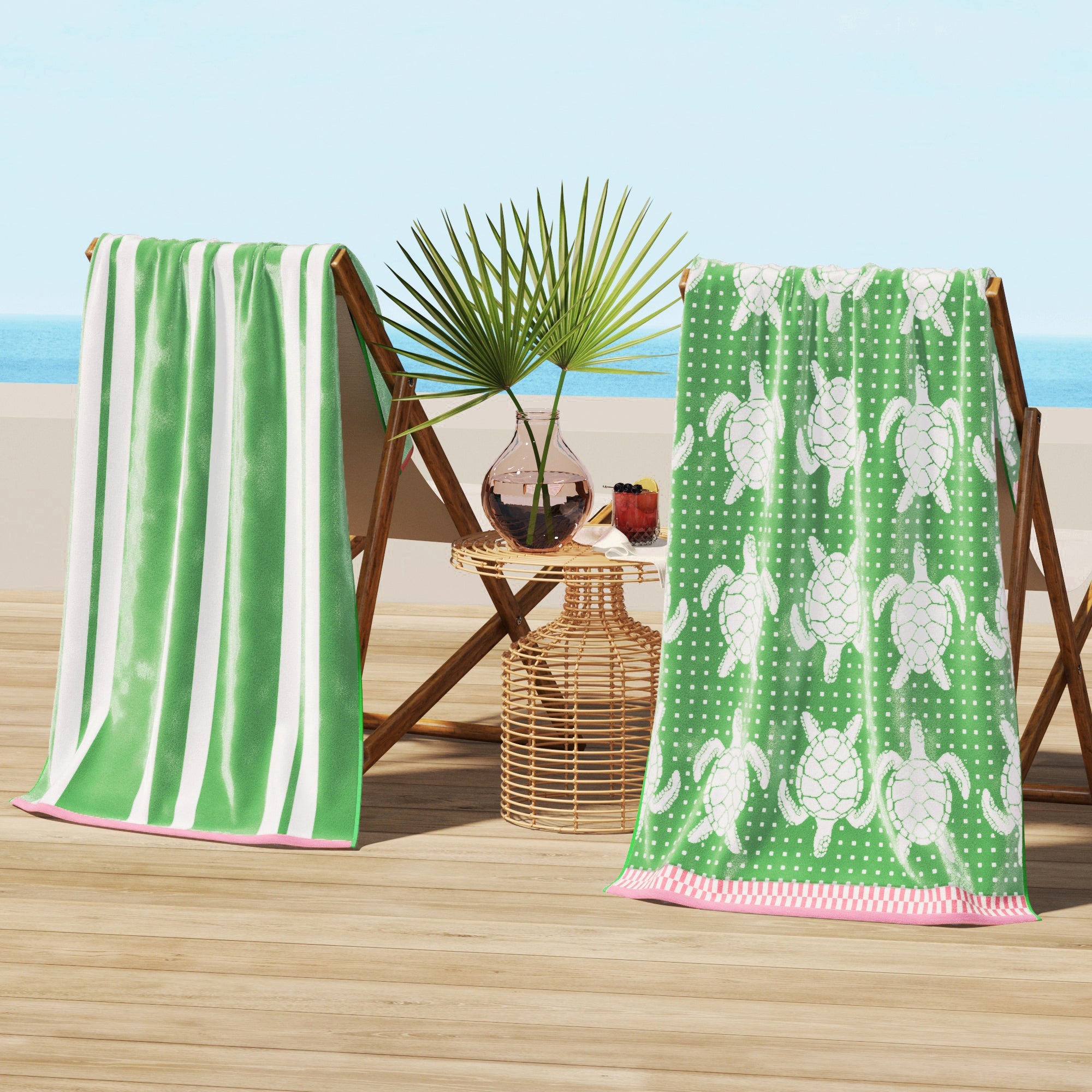 Cotton Velour Beach Towel - Maui Collection - Snag N' Style