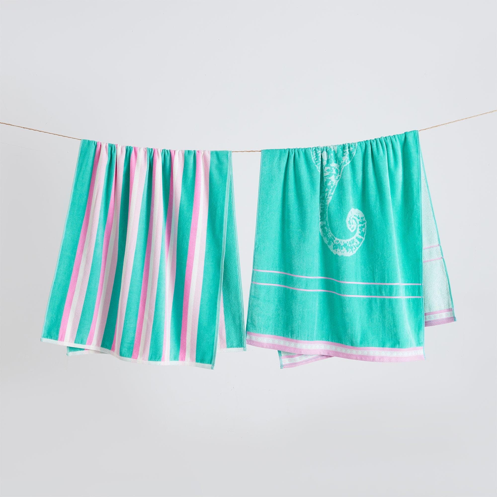 2 Pack 100% Cotton Jacquard Beach Towels - Playa Collection - Snag N' Style