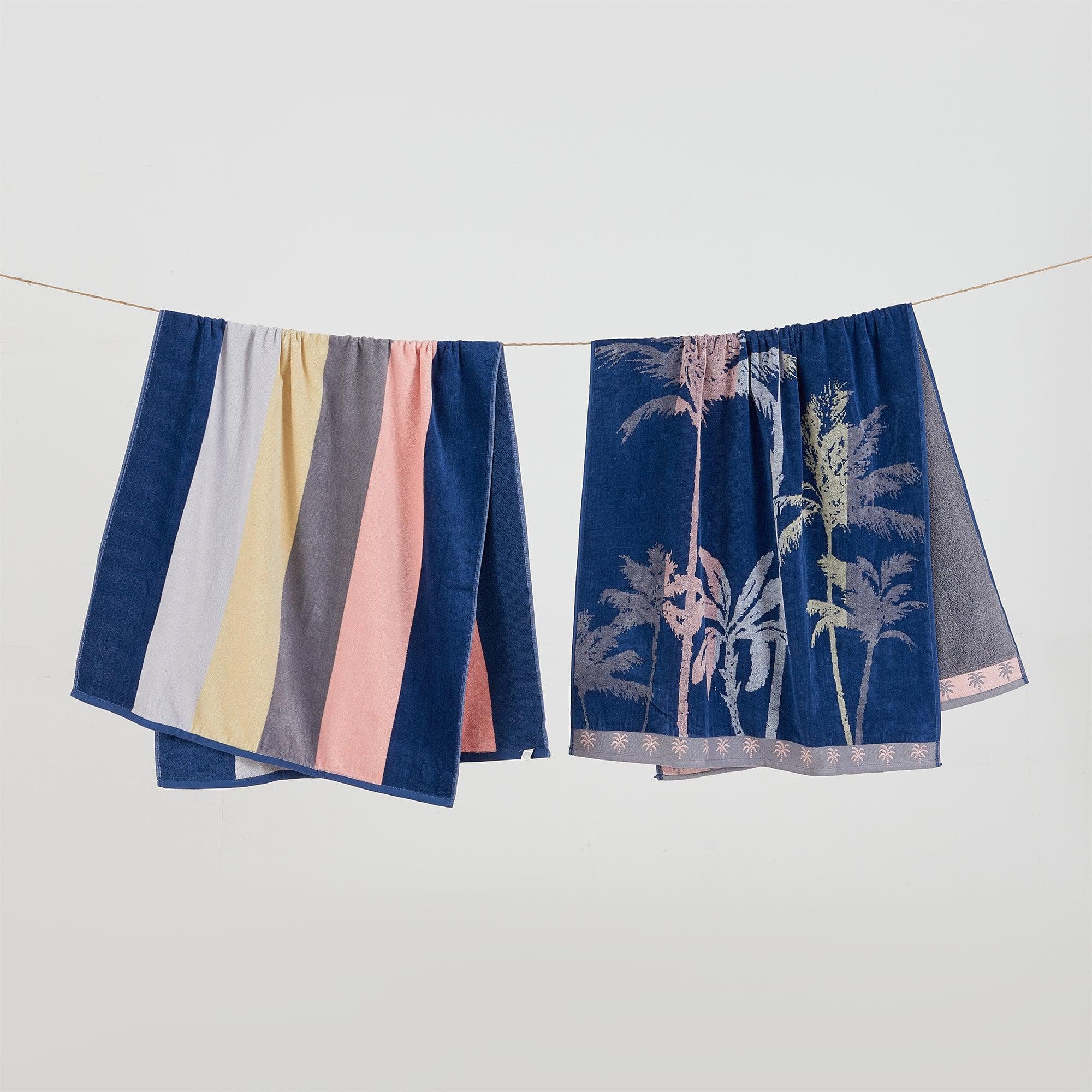 2 Pack 100% Cotton Jacquard Beach Towels - Playa Collection - Snag N' Style