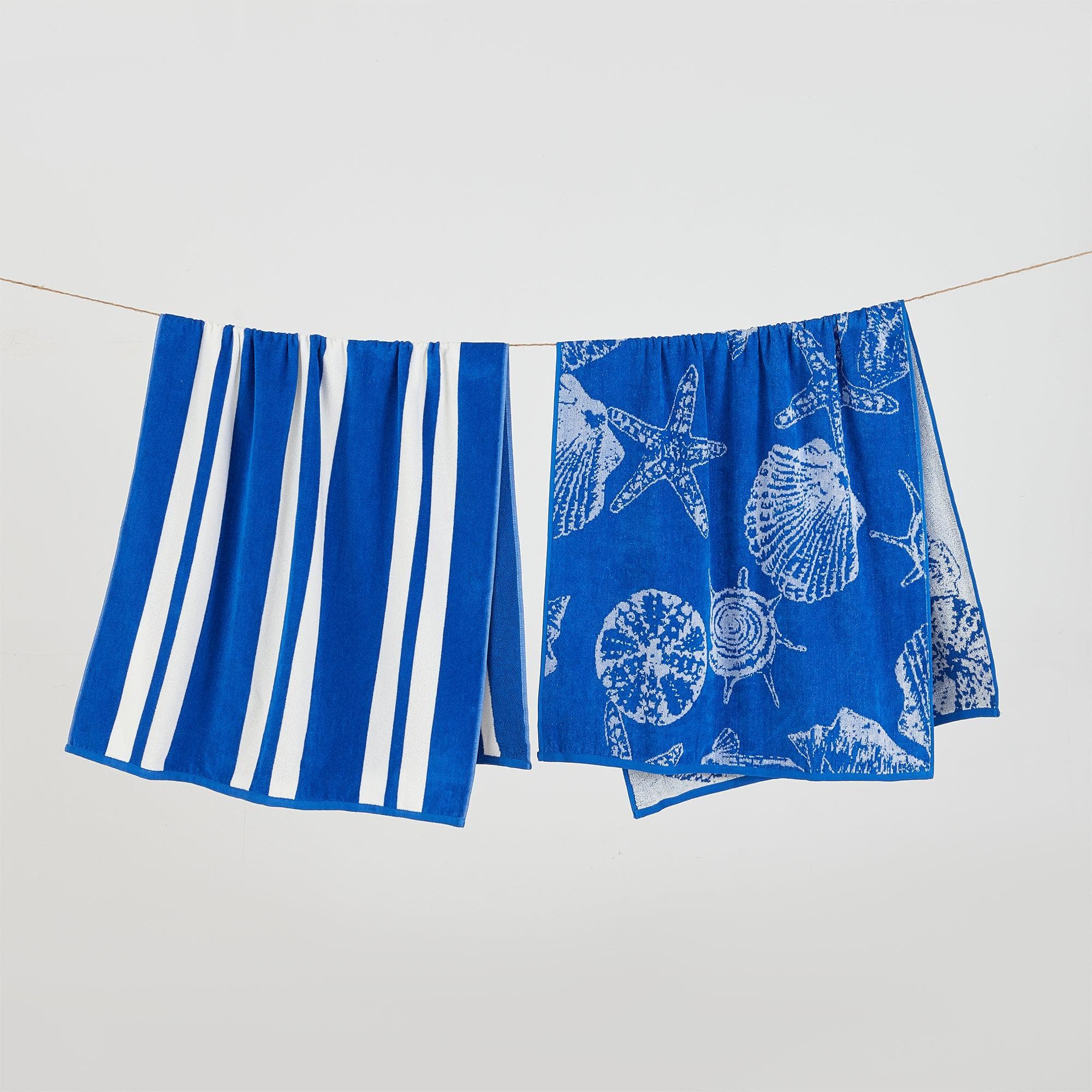 2 Pack 100% Cotton Jacquard Beach Towels - Playa Collection - Snag N' Style