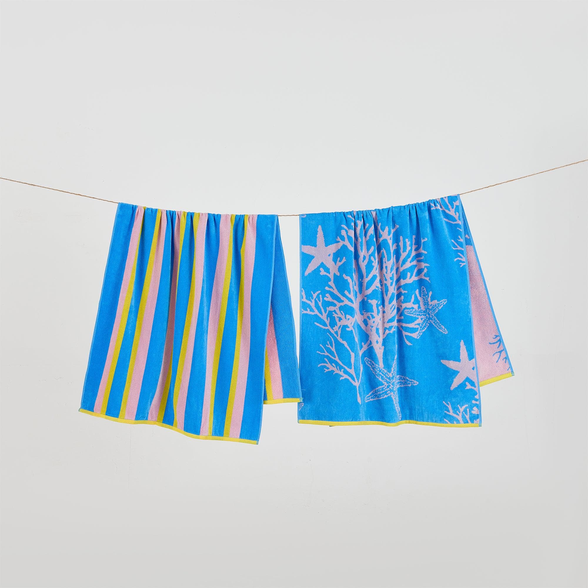2 Pack 100% Cotton Jacquard Beach Towels - Playa Collection - Snag N' Style
