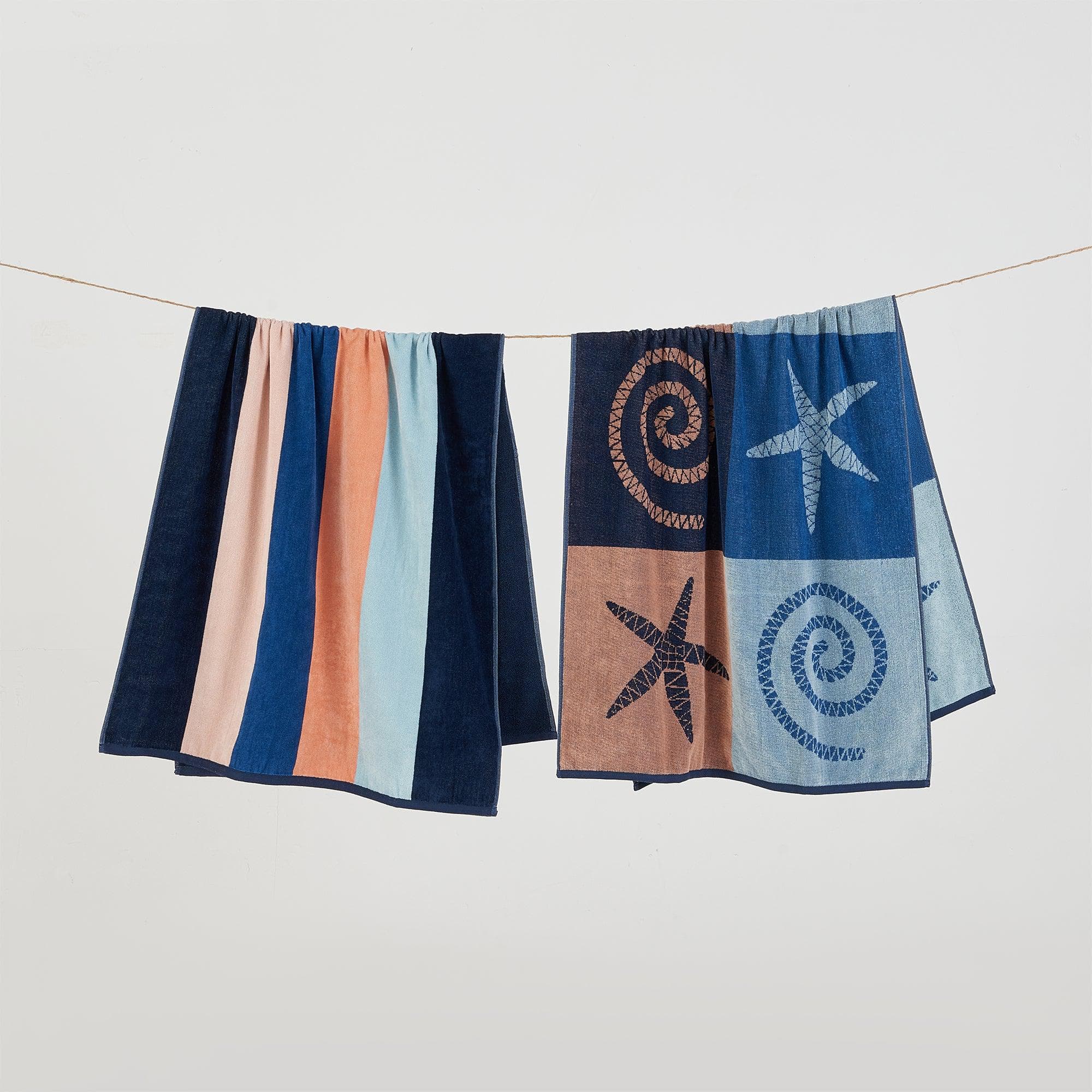 2 Pack 100% Cotton Jacquard Beach Towels - Playa Collection - Snag N' Style