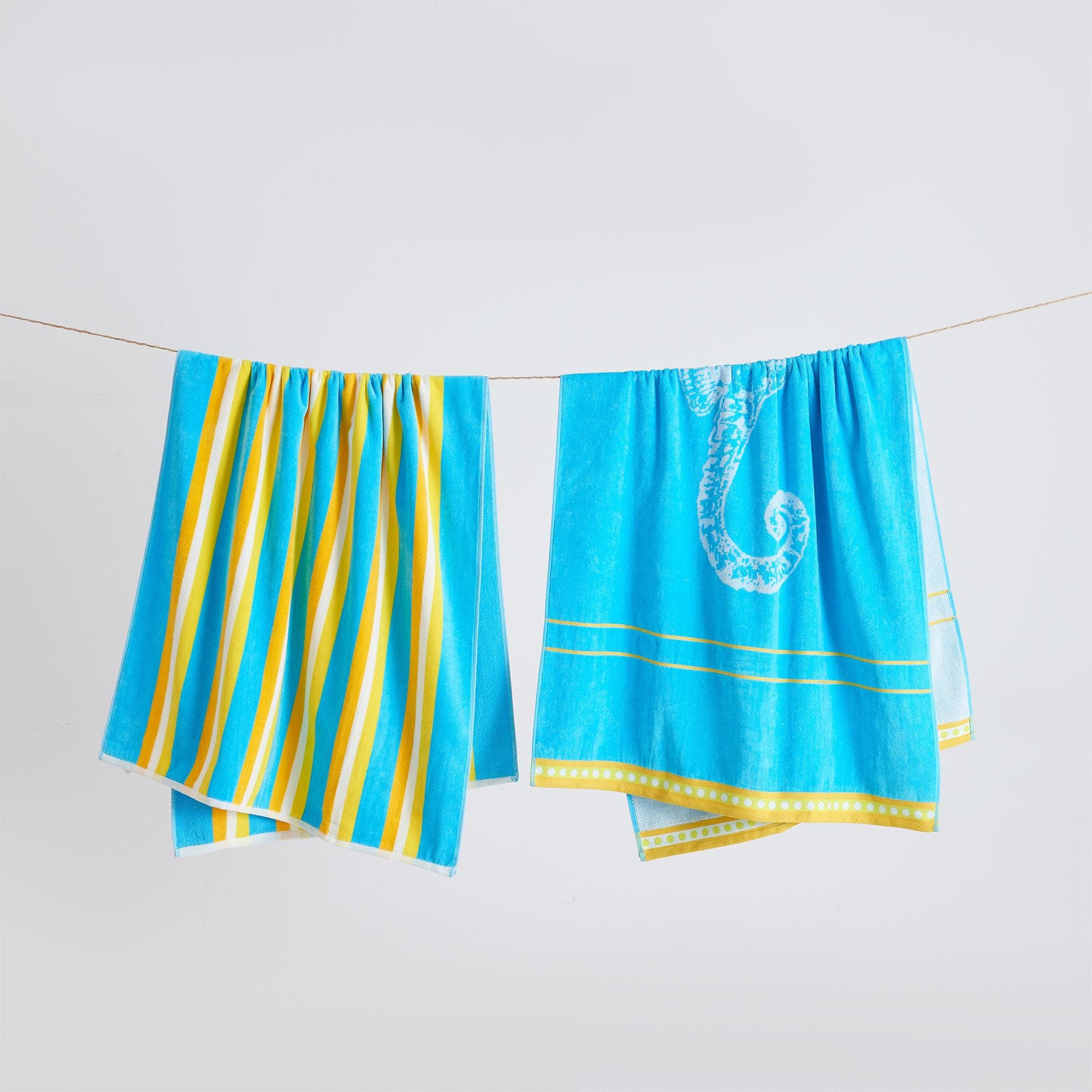 2 Pack 100% Cotton Jacquard Beach Towels - Playa Collection - Snag N' Style