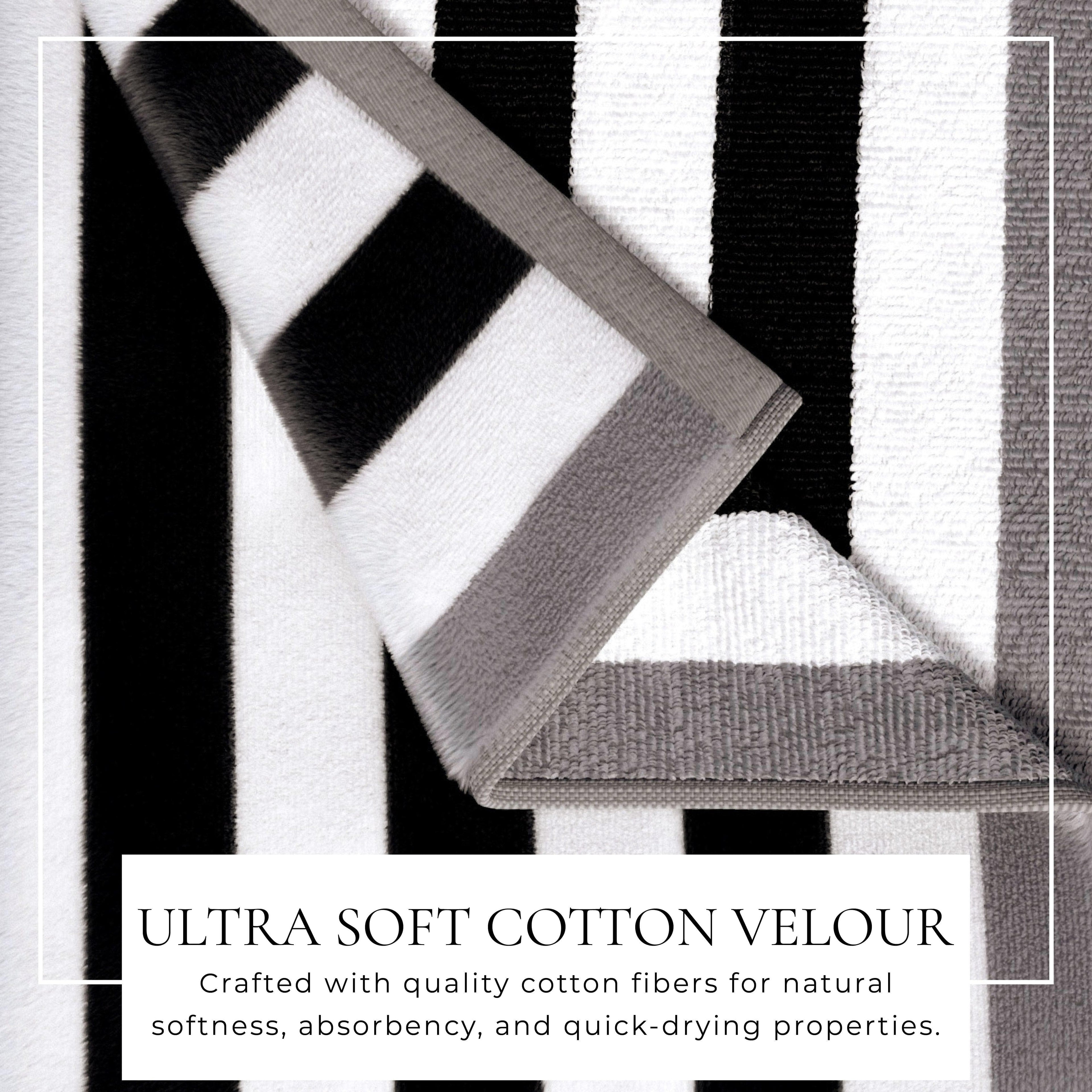 Oversized Striped Border Cabana Beach Towel - Santa Cruz - Snag N' Style