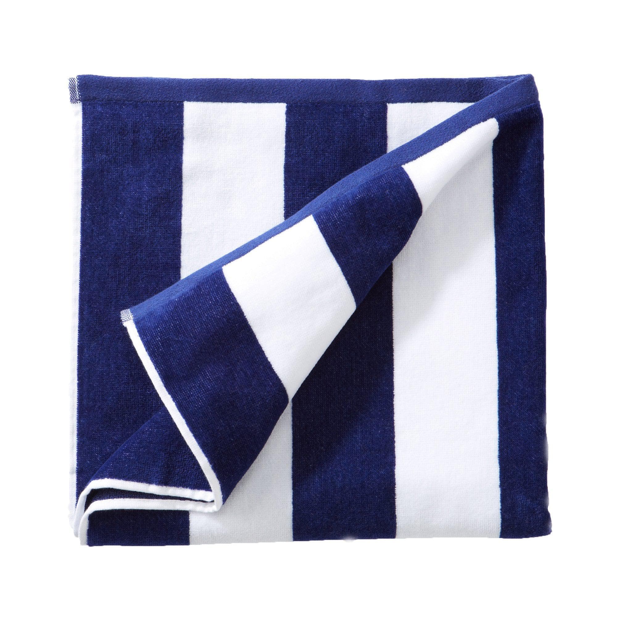Cotton Velour Cabana Stripe Beach Towel - Novia Collection - Snag N' Style
