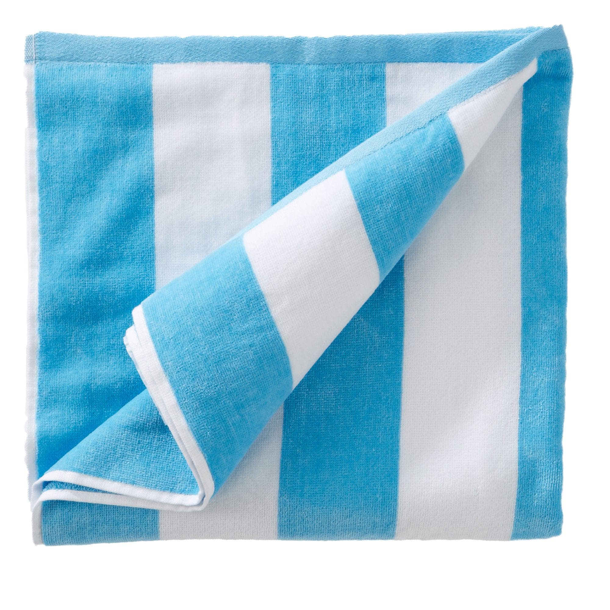 Cotton Velour Cabana Stripe Beach Towel - Novia Collection - Snag N' Style