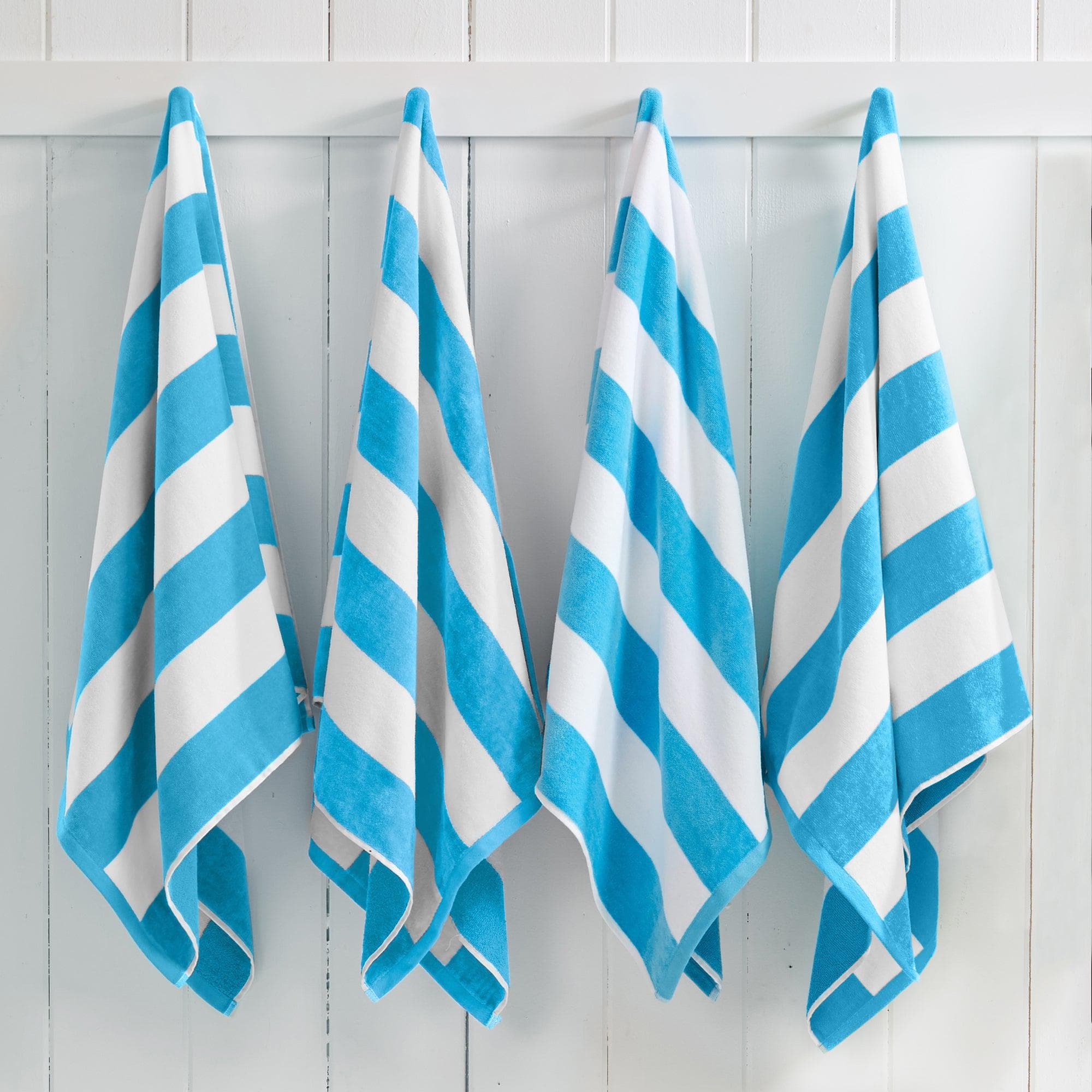 Cotton Velour Cabana Stripe Beach Towel - Novia Collection - Snag N' Style