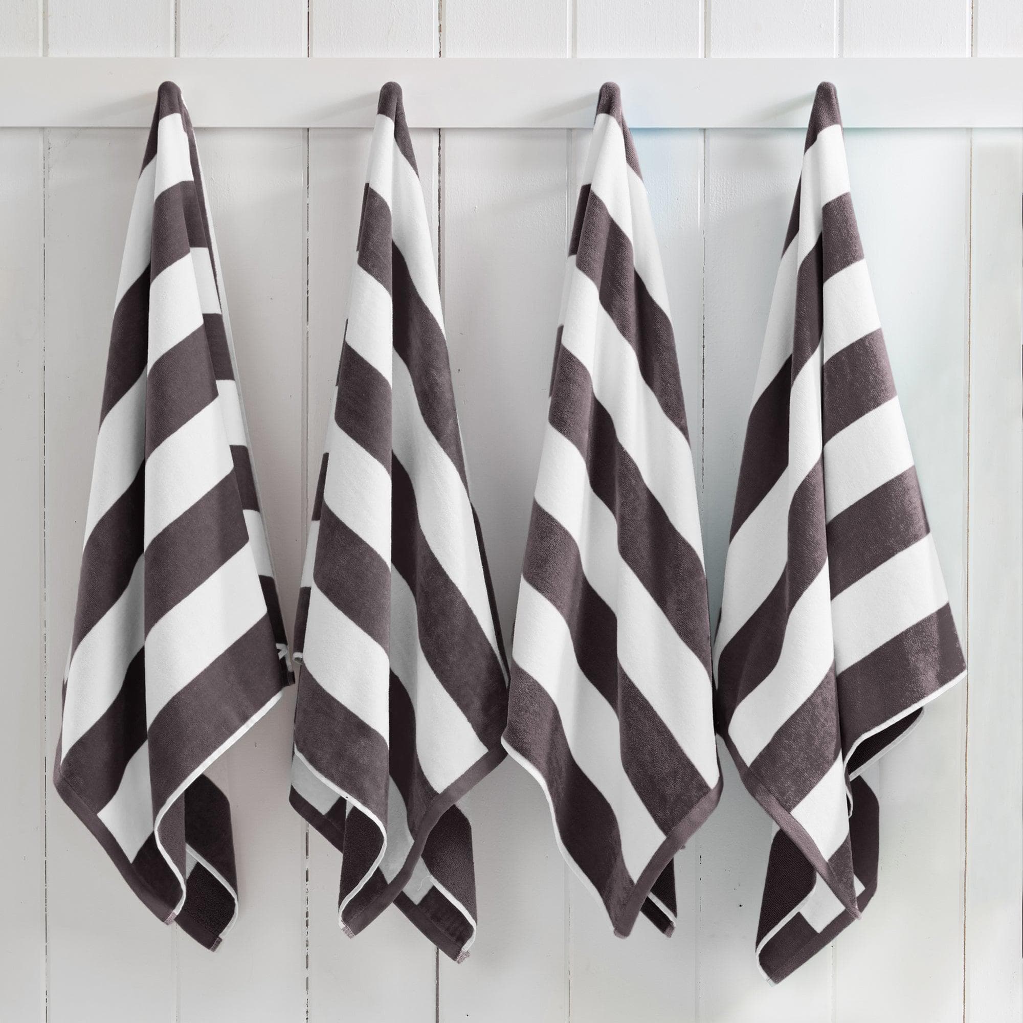 Cotton Velour Cabana Stripe Beach Towel - Novia Collection - Snag N' Style