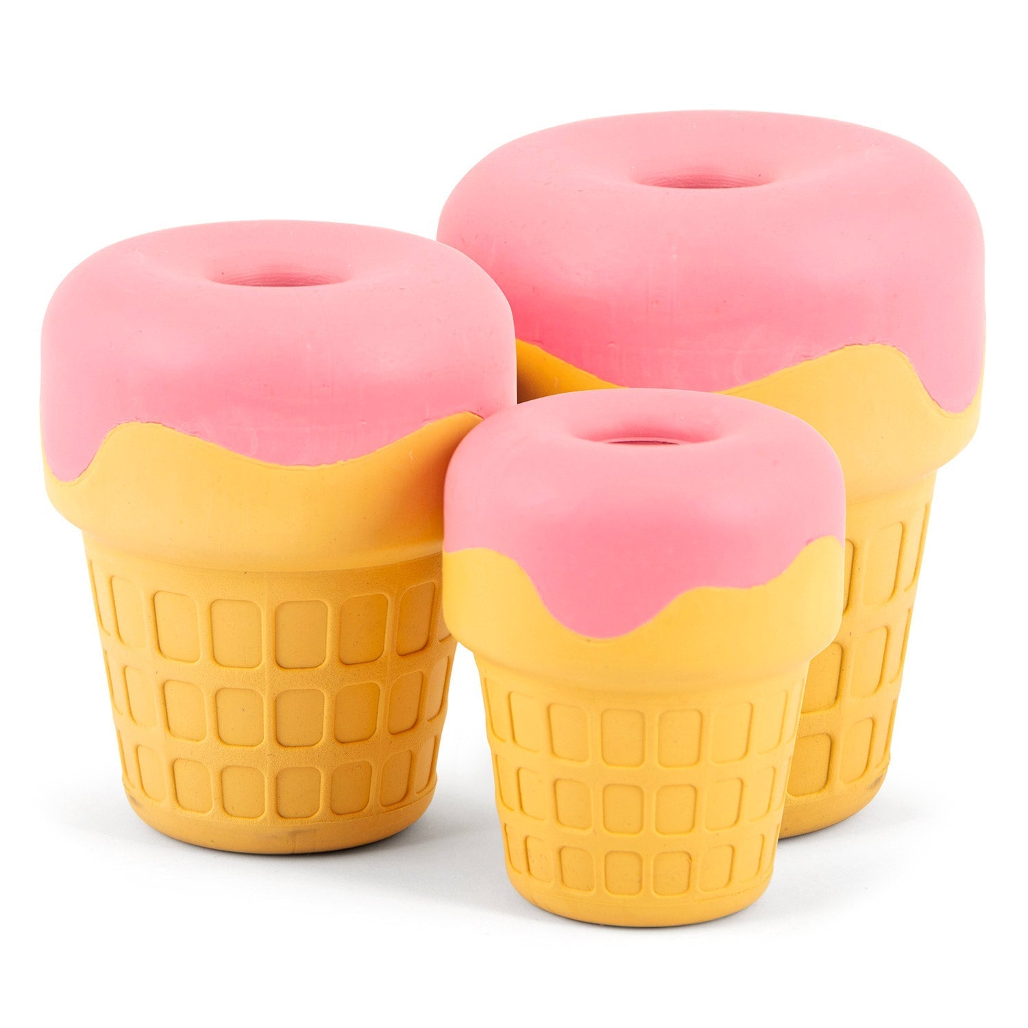 Jeffers Ice Cream Cone Natural Rubber Stuffable Treat Dispensing Dental Dog Chew Toy - Snag N' Style