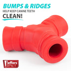 Jeffers Red "Y" Natural Rubber Dental Dog Chew Toy for Medium Chewers - Snag N' Style