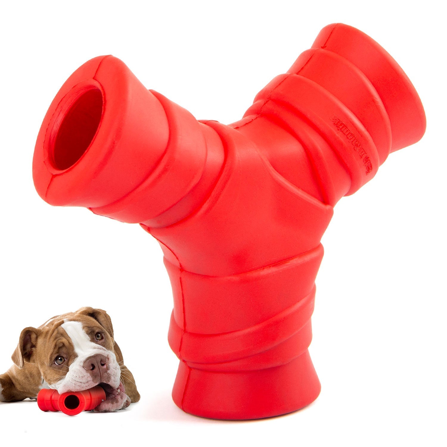Jeffers Red "Y" Natural Rubber Dental Dog Chew Toy for Medium Chewers - Snag N' Style