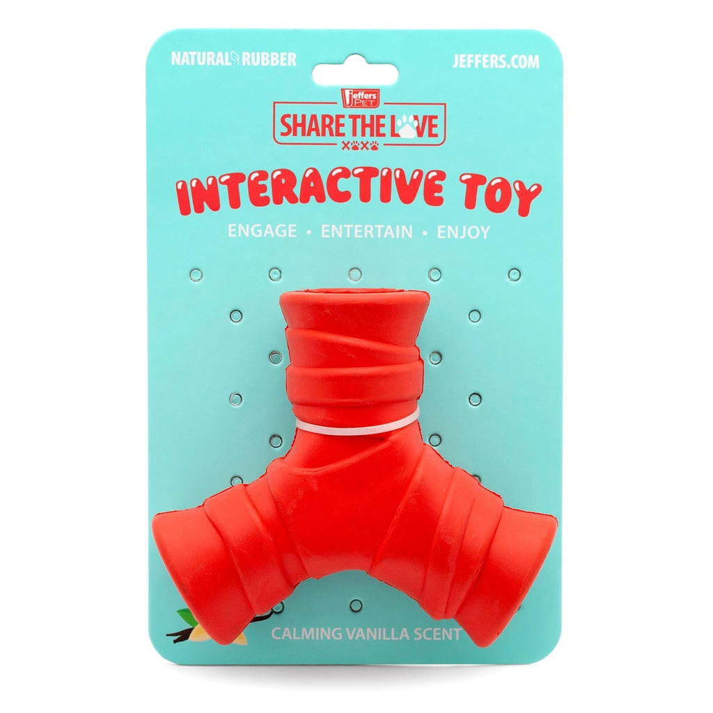Jeffers Red "Y" Natural Rubber Dental Dog Chew Toy for Medium Chewers - Snag N' Style