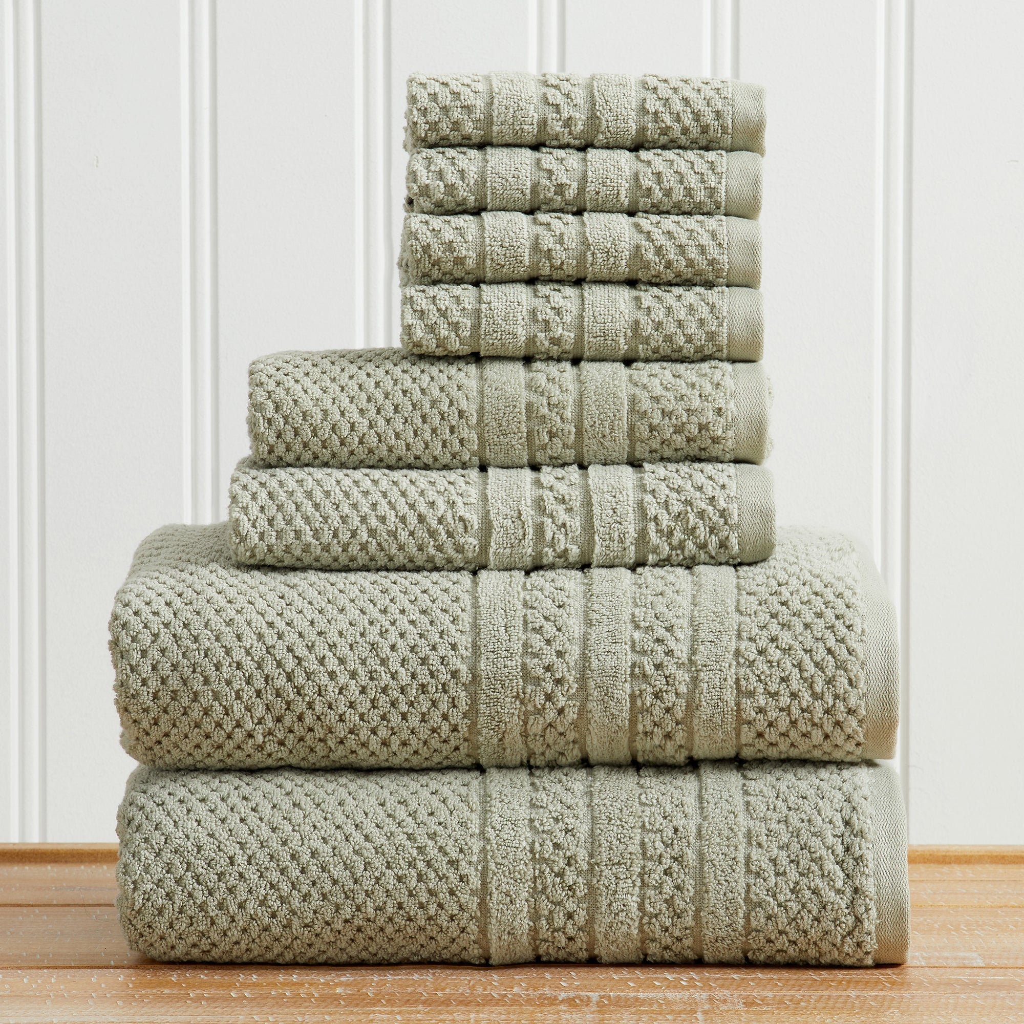 100% Cotton Checkered Jacquard Bath Towel Set - Giuliana Collection - Snag N' Style