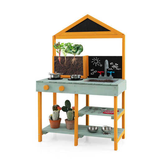 Kids Kitchen Playset with Root Viewer Planter and Rotatable Faucet - Snag N' Style