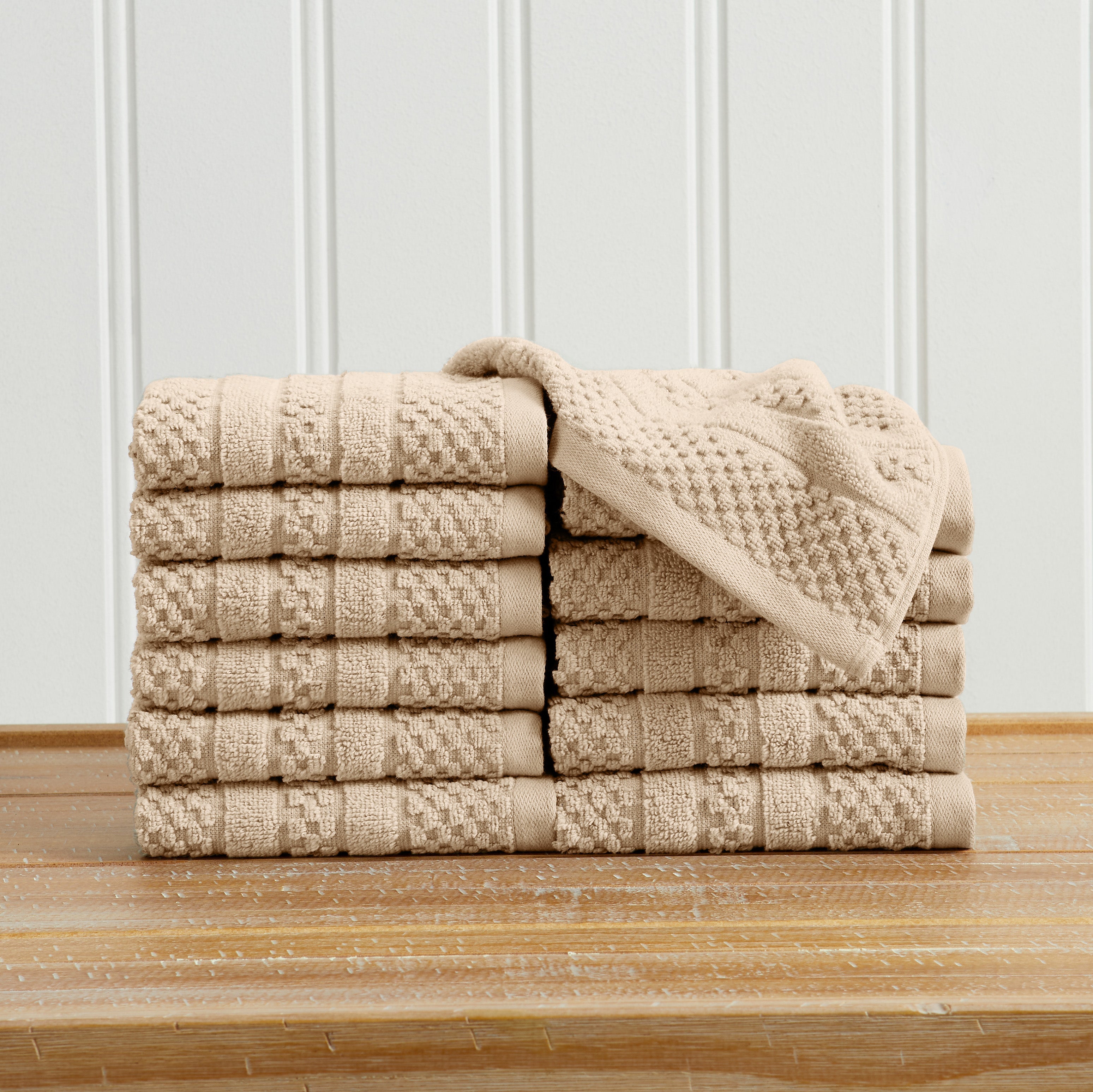 100% Cotton Checkered Jacquard Bath Towel Set - Giuliana Collection - Snag N' Style
