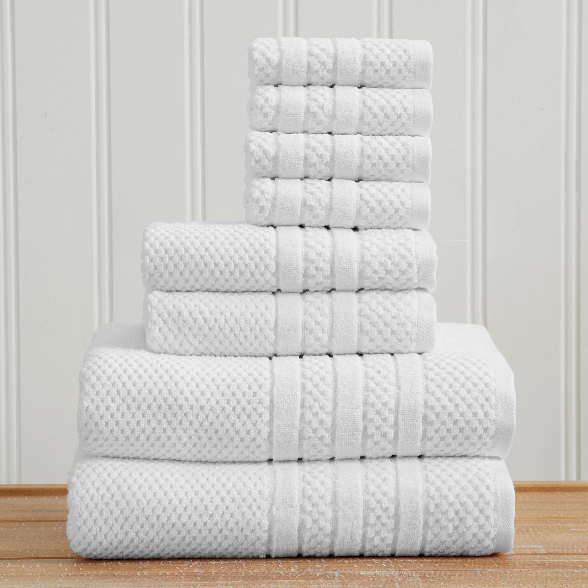 100% Cotton Checkered Jacquard Bath Towel Set - Giuliana Collection - Snag N' Style