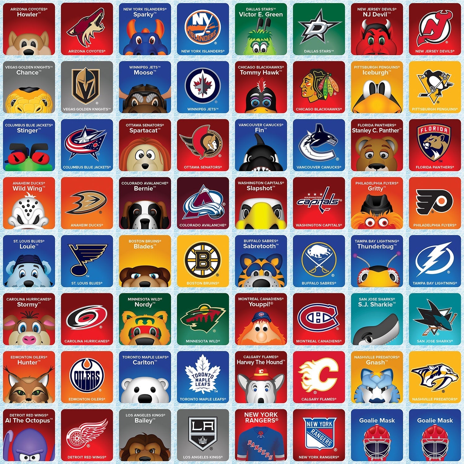 NHL Mascots Matching Game by MasterPieces Puzzle Company INC - Snag N' Style