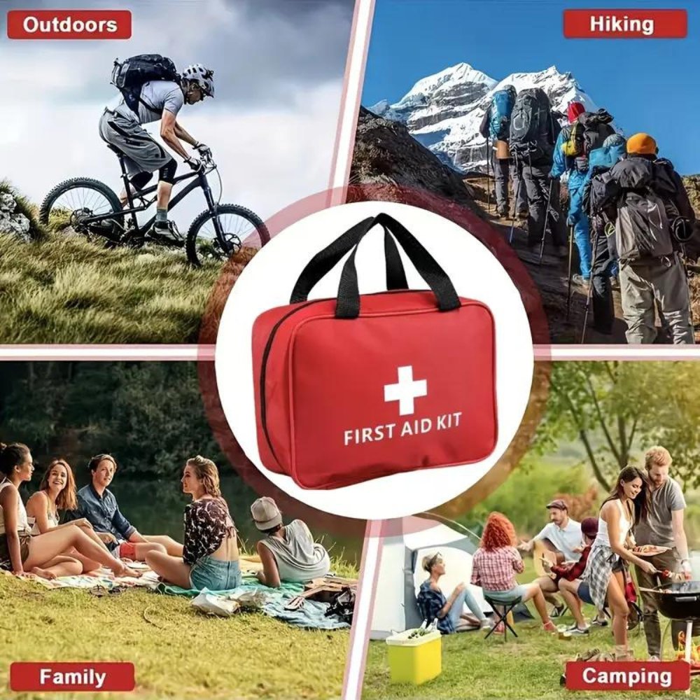 173pcs Large First Aid Kit: Portable Bag For Outdoor Hunting, Hiking, Camping And More - Including Emergency Supplies! - Snag N' Style