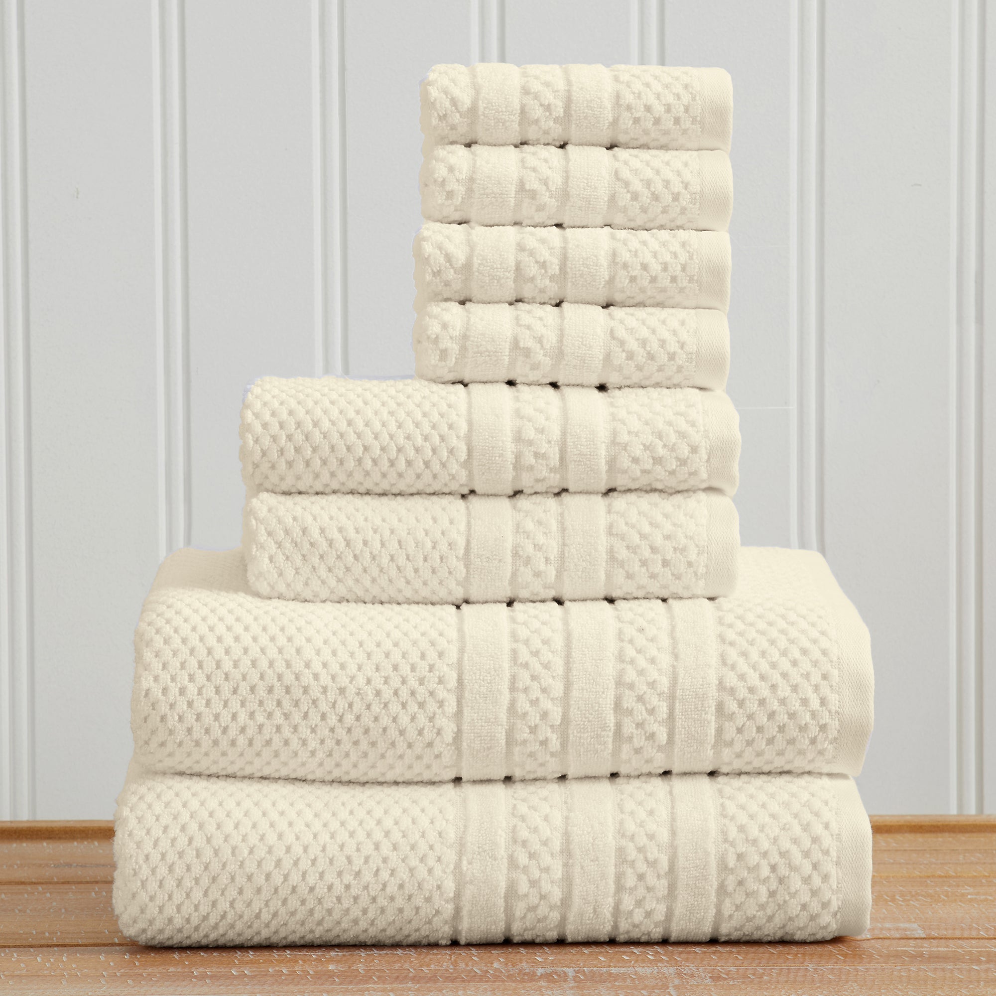 100% Cotton Checkered Jacquard Bath Towel Set - Giuliana Collection - Snag N' Style
