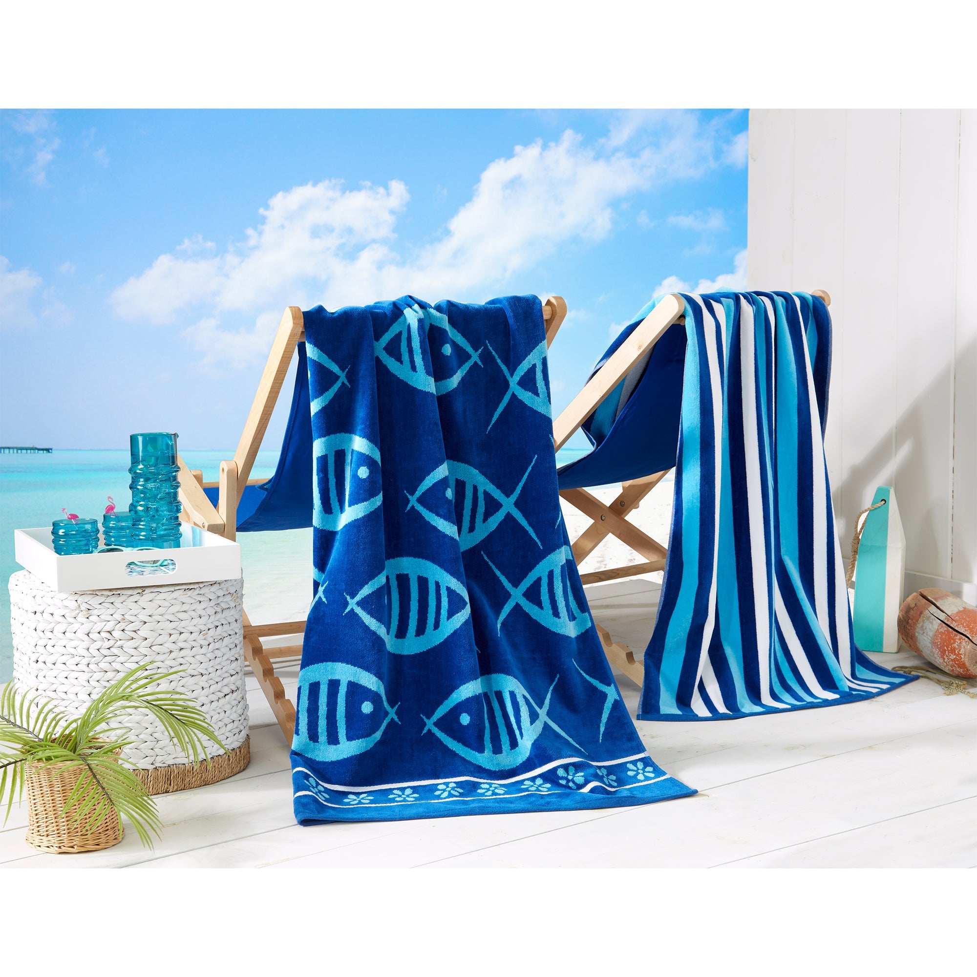 Cotton Velour Beach Towel - Maui Collection - Snag N' Style