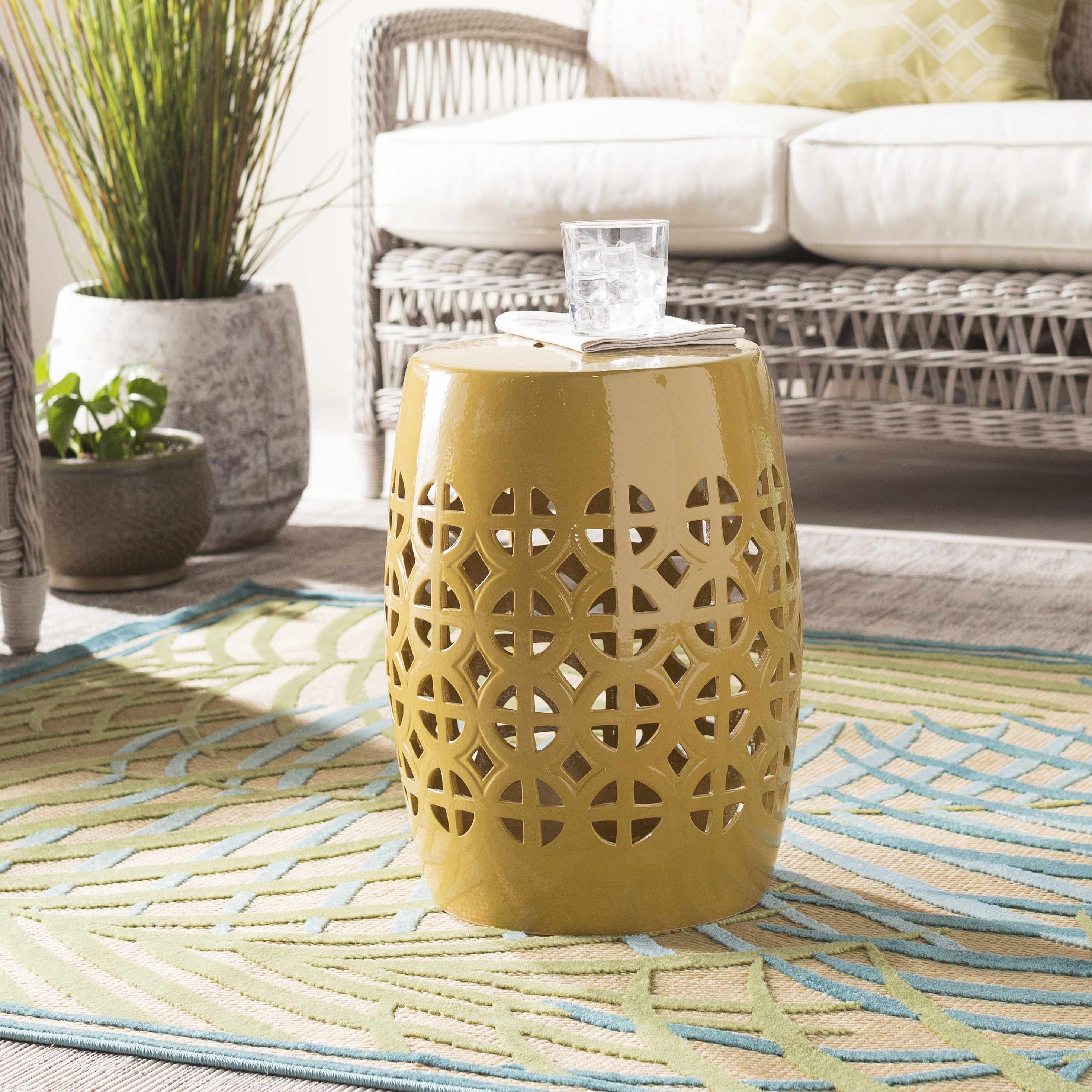Yellow Ceramic Side Table - Snag N' Style