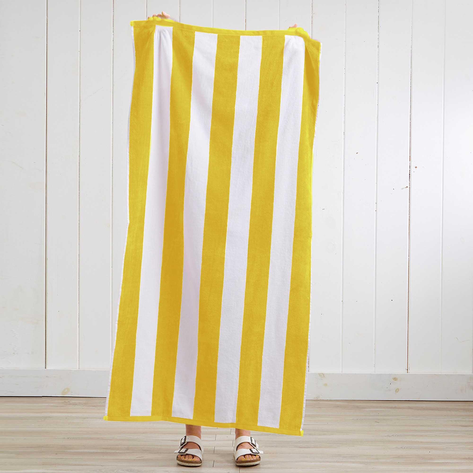 Cotton Velour Cabana Stripe Beach Towel - Novia Collection - Snag N' Style