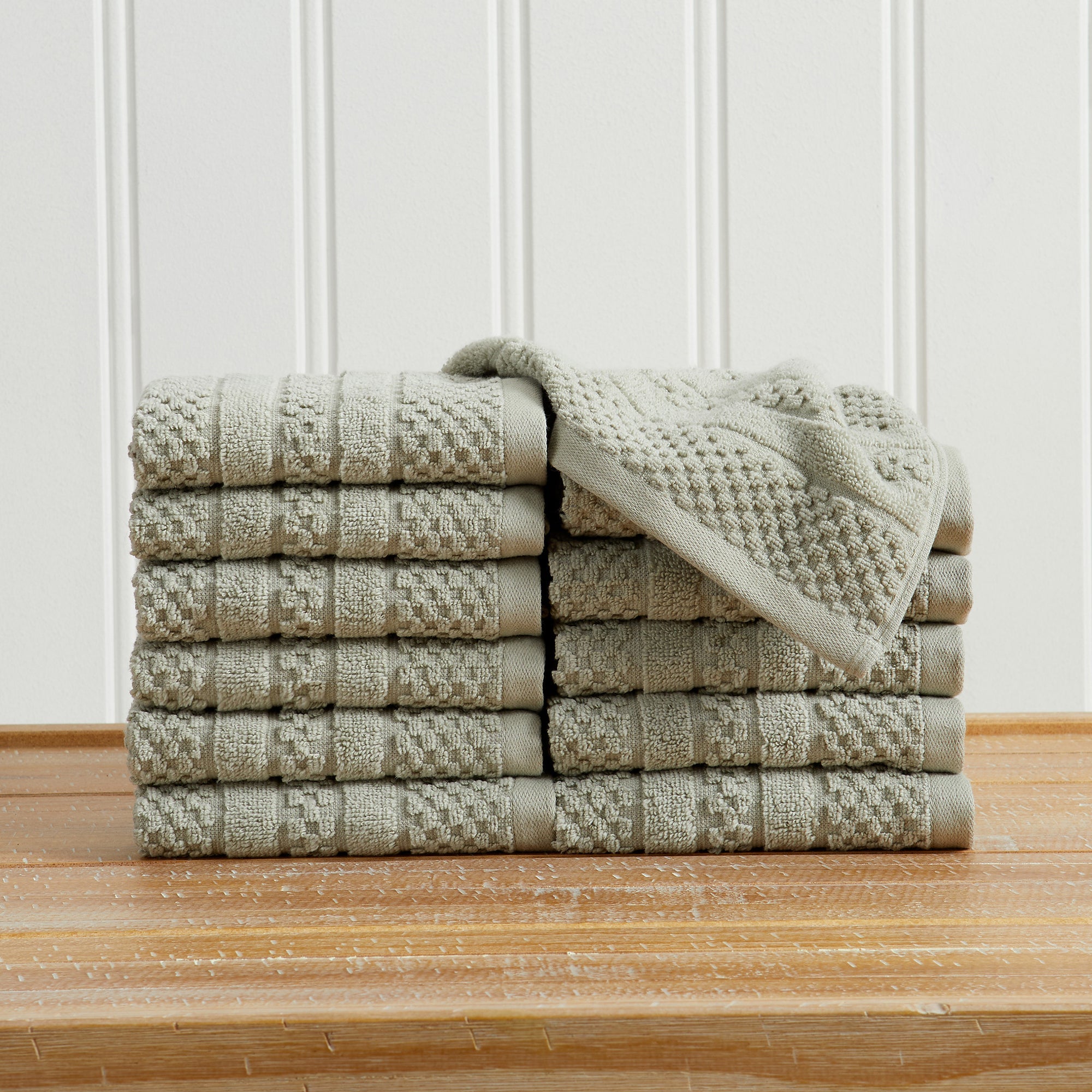 100% Cotton Checkered Jacquard Bath Towel Set - Giuliana Collection - Snag N' Style