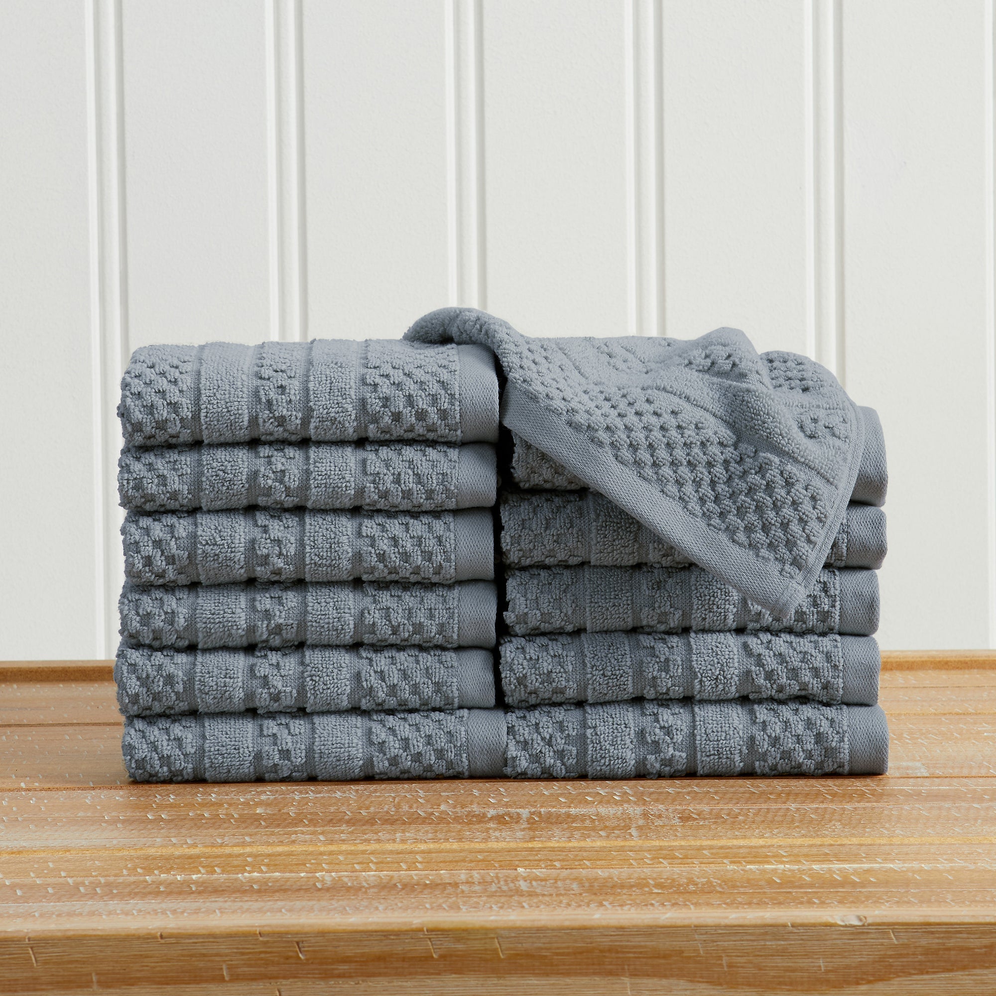 100% Cotton Checkered Jacquard Bath Towel Set - Giuliana Collection - Snag N' Style