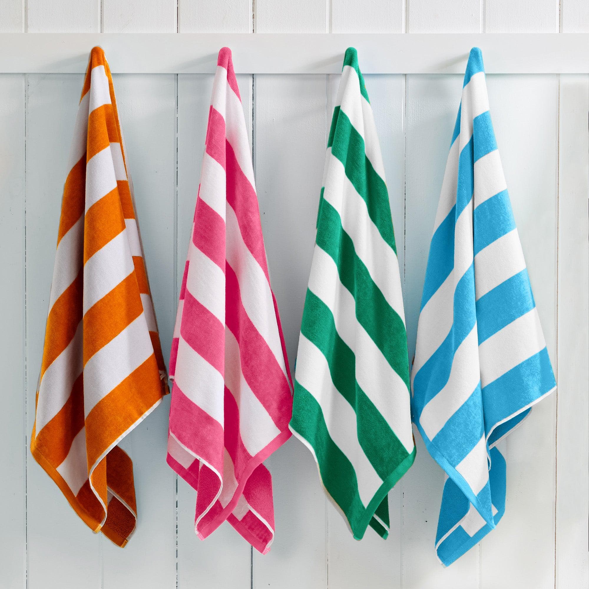 Cotton Velour Cabana Stripe Beach Towel - Novia Collection - Snag N' Style