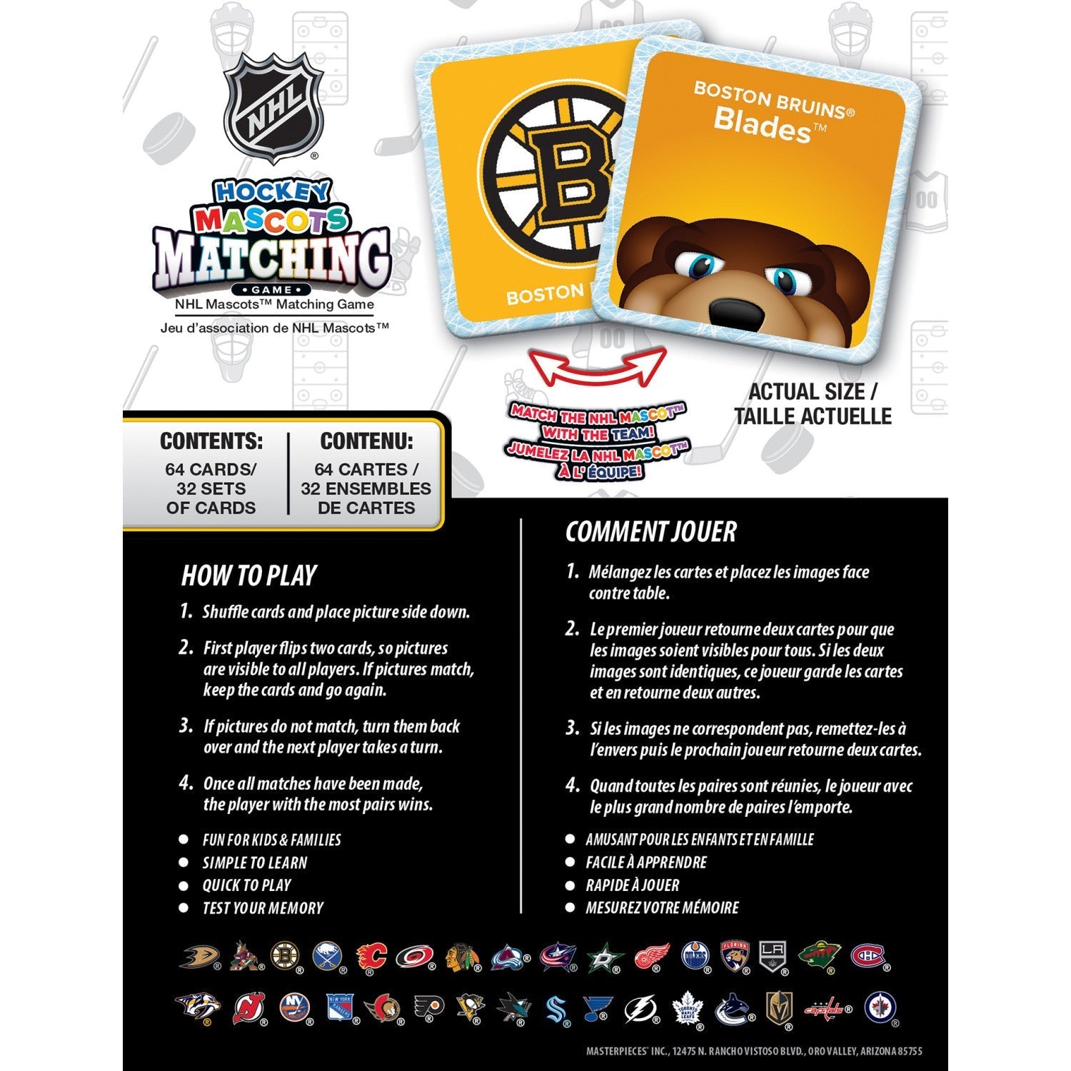 NHL Mascots Matching Game by MasterPieces Puzzle Company INC - Snag N' Style